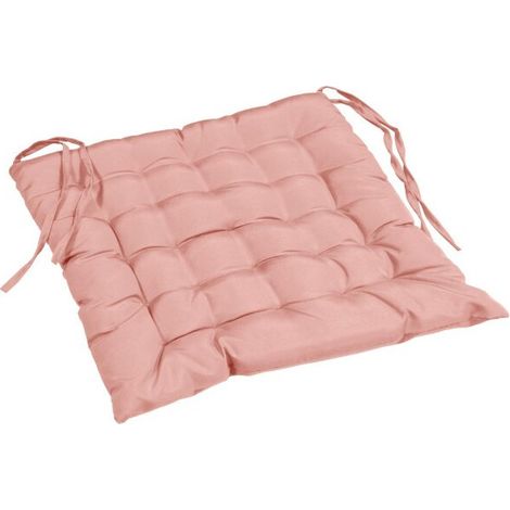 Lot de 4 assises matelassées 40 x 40 cm Essentiel Rose Poudre - Polyester Uni - Livraison gratuite (1/4)