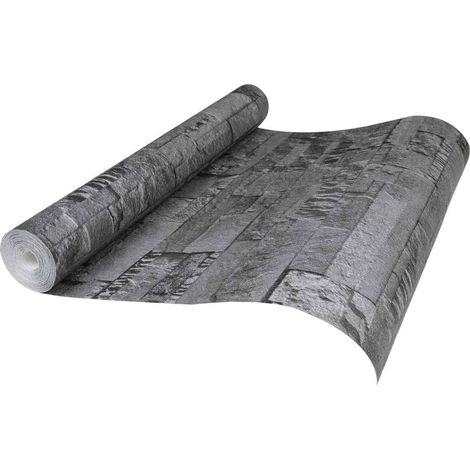 Papel tapiz 3D de piedra Negro 10 x 0,53 m Tela no tejida vidaXL