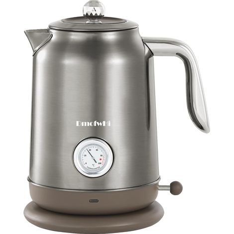 Bouilloire Électrique Inox 1,7L - Théière Rétro avec Thermomètre (1/5)