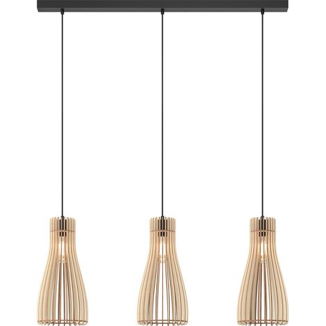 [GEBRAUCHT] B-Ware Envostar Furn Hängeleuchte Birkensperrholz 3 Flg Deckenlampe Pendelleuchte E27