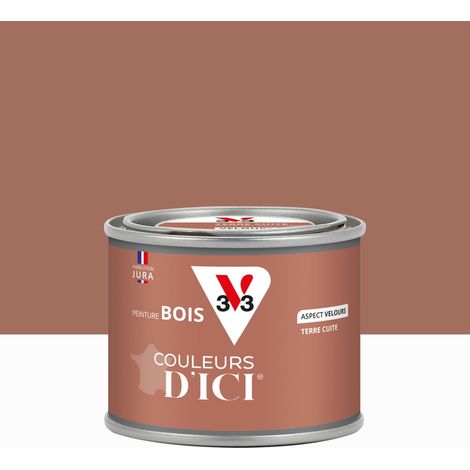 V33 Holzfarbe für den Außenbereich, Farben von hier, Samt-Terrakotta 0,125 l V33 (1/3)