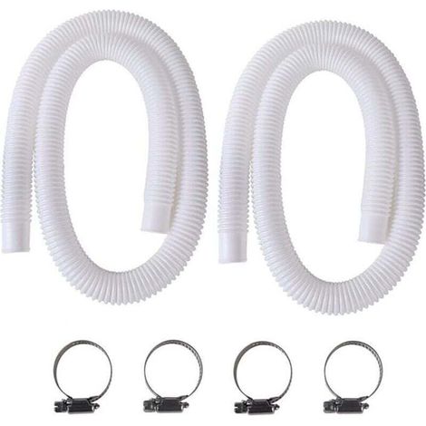 Tuyau de piscine 32 mm, 2 pièces tuyau de piscine hors sol, tuyau de remplacement de 150 cm pour Intex 330 GPH, 530 GPH et 1000 GPH (1/4)
