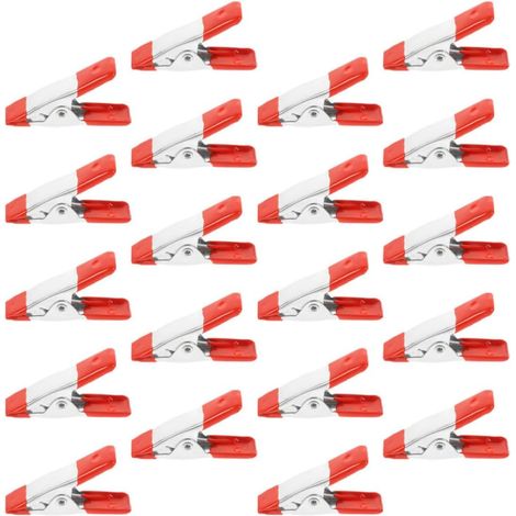 Pince ressort 20 pièces 2" fer galvanisé rouge, pour atelier (1/5)
