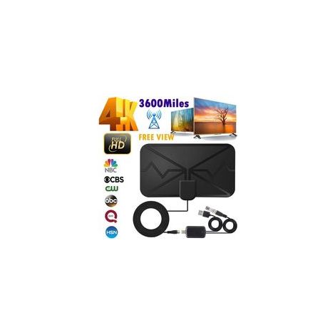 Antenne TV intérieure numérique 3600 Mile 4K – Amplificateur de signal externe – Réception jusqu'à 150 miles – Compatible HDTV (1/5)