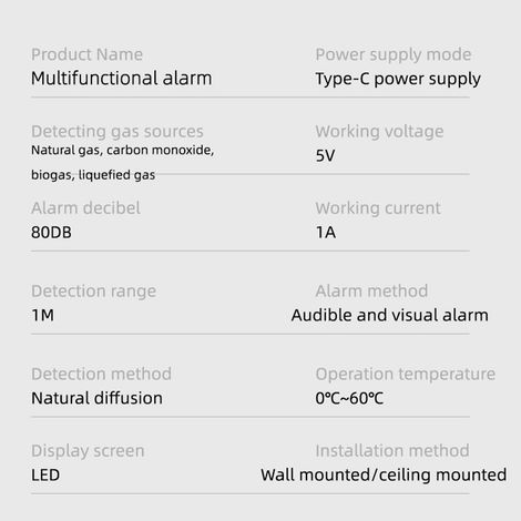 Tuya WiFi CO Brenngasleckdetektor Tragbarer Kohlenmonoxid-Lecktester Multifunktionales Konzentrations-Heimluftqualitäts-APP Fernalarm Schnüffler Test mit Ton- und Lichtfunktion. (1/5)