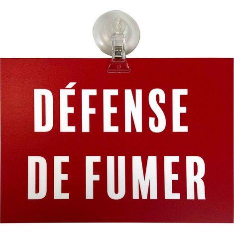 Panneau PVC "DÉFENSE DE FUMER" format A5 avec fixation ventouse (1/5)