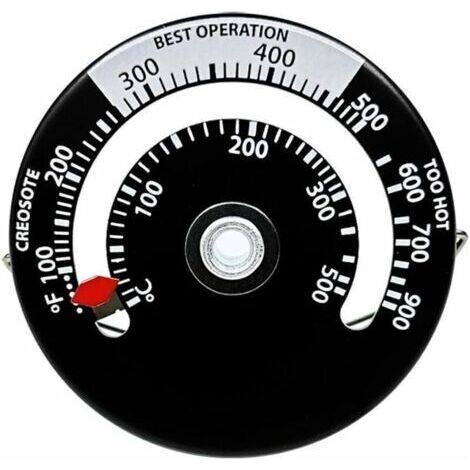 Thermomètre De Poêle Magnétique pour Surface De Poêle Et Conduit De Cheminée Rendement De Température De Combustion Et Optimisation De La Consommation De Carburant（1 pcs）