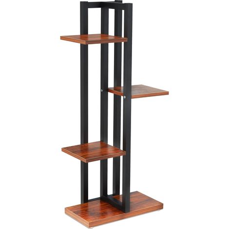 Étagère à plantes décorative pour intérieur 93 x 42,5 x 22,5 cm en métal noir (1/4)