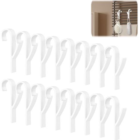 Crochets pour Radiateur, Crochets Salle de Bain Blancs pour Serviettes, Peignoirs, Housses de Sèche-Serviettes, Accroches Murales sans Percer, Accessoires Salle de Bain (1/5)