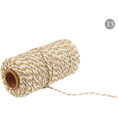 Corde À Tresse - Corde En Coton Naturel Non Teinte - Diamètre 2 mm - Longueur 100 M - Pour Artisanat, Emballage Cadeau, Décoration Festive Et Macramé (1/5)