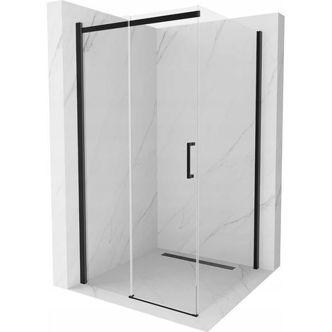 Mexen Omega cabina de ducha deslizante 100 x 100 cm, transparente, negra - 825-100-100-70-00 (1/5)