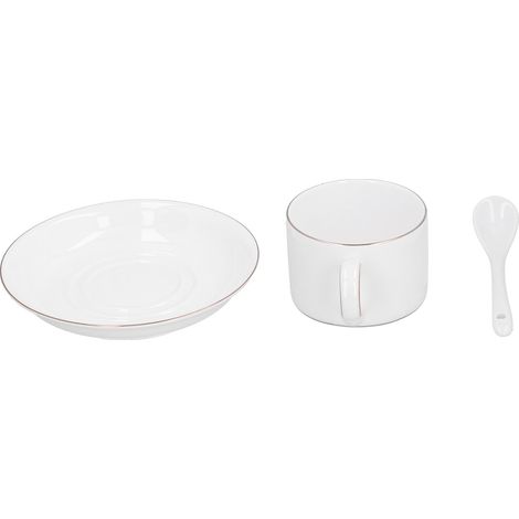 Lot de 4 tasses à café avec soucoupe et cuillère, service à thé, vaisselle cadeau pour cuisine maison