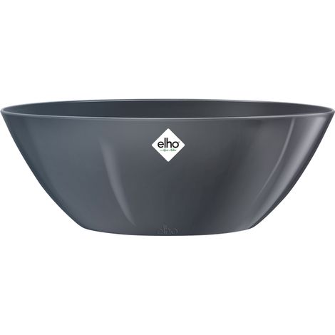 Elho Brussels Diamond Oval 36 - Nero - L 36 x B 17 x H 13 cm - Interno - 100% riciclato (1/4)