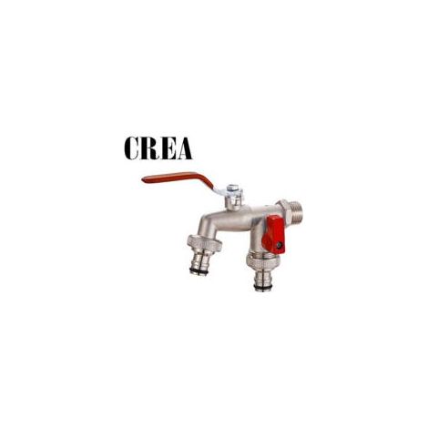 Robinet de jardin double sortie 1/2 pouce – Alliage de tantale – Résistant aux intempéries – Installation facile pour arrosage efficace (1/2)