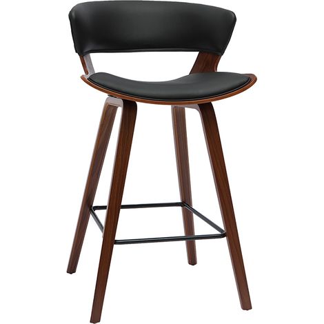 Taburete de cocina de diseño negro con madera oscura 65 cm SYRAH
