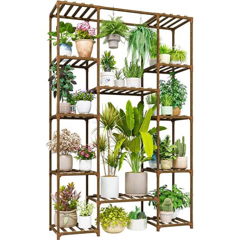 Support Plantes Intérieur 158 cm, Grand Porte Plante Intérieur en Bois, Étagère Plante pour Plantes Multiples, Porte Plante Extérieur Suspendu pour Salon, Jardin, Balcon, Décoration Maison (1/5)
