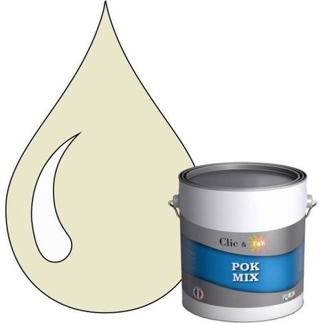 Peinture d'Accroche et Finition 2 en 1 - POK - POK MIX Jaune - Acrylique Satinée - RAL 1013 - 3L (1/4)