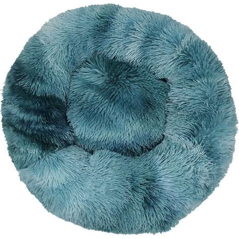 Lit pour Chat, Coussin Fluffy, Doux Lavable pour Chats Chiens (Tie-Dye Haze Blue, 40 cm), (1/5)