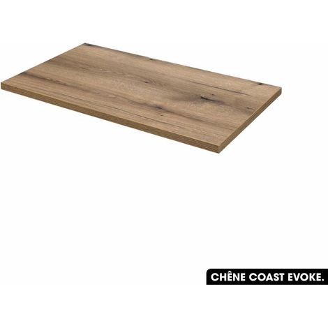 Plan de vasque en bois CHÊNE COAST EVOKE L.80 x P.46 x H.2,5 (1/4)