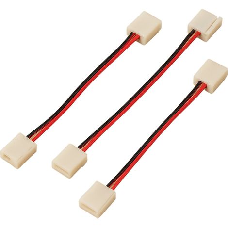 3 Pezzi Connettore 8mm 2 PIN, Per Chiudere Striscia Led Smd con Passo da 8mm Senza Saldare, Cavo 15cm