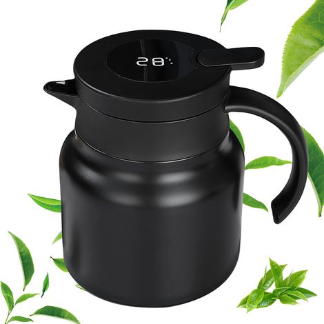 Thermos 1000 ml avec passoire à thé amovible : théière isotherme avec affichage de la température, thermos à thé en acier inoxydable 316, cafetière isotherme pour la maison et la (1/5)