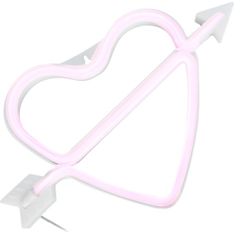 Enseigne LED Cœur Lumineux Rose USB Décoration Murale Chambre à Cou (1/5)