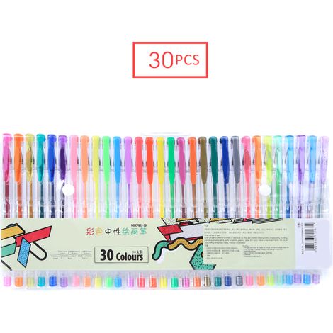 Lot de 30 stylos gel graffiti pour signature et écriture étudiante, fournitures scolaires. (1/5)
