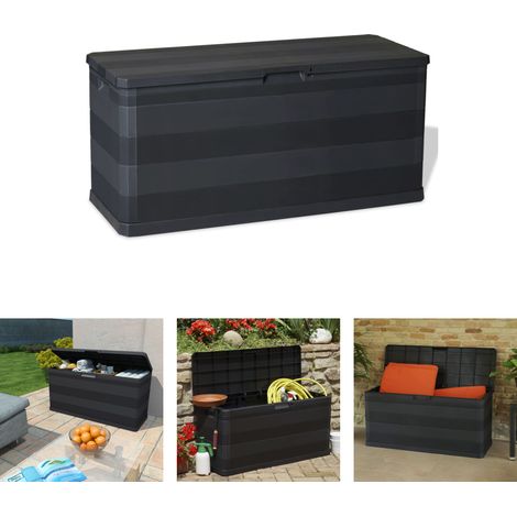 Auflagen aufbewahren - vidaXL Gartenbox Schwarz 117×45×56 cm - Decken aufbewahren (1/5)