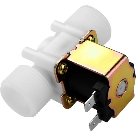 Électrovanne en plastique DN20 G3/4" 12 V CC, normalement fermée, avec interrupteur d'arrivée d'eau (1/5)