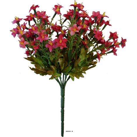 Bouquet de Mini fleurs factices et feuillage H26cm dense Rose fushia - couleur: Rose fushia 730 (1/2)