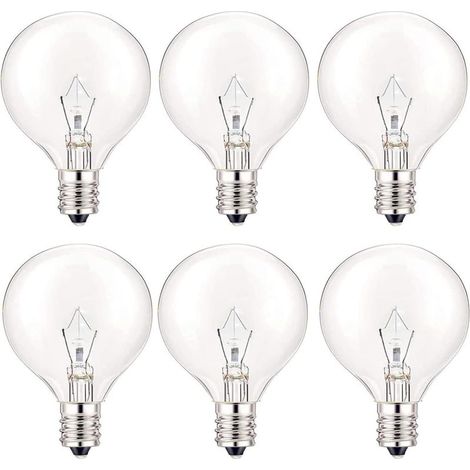 Ampoules G40 lot de 6 – E12 7W 60 lm – Filament étanche – Pour guirlandes et décorations intérieures/extérieures – Lumière ambre (1/5)