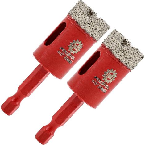 Fliesenbohrer Diamant 20mm 2 Bohrkrone Keramik Fliesen 20mm2 (1/5)