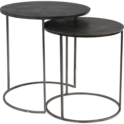 Tavolini da salotto moderno in metallo anticato h 53 cm prodotto artigianale (1/3)