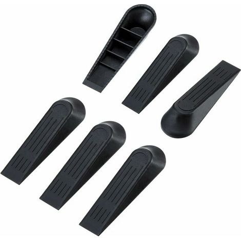 Porte Cales Butée de Porte Door Stoppers, 6 Pièces, Noir (1/5)