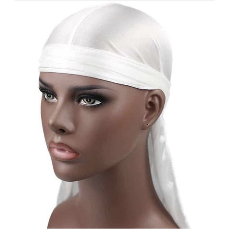 Durag blanc - Qualité premium - Bonnet à vagues - Accessoire coiffure (1/4)