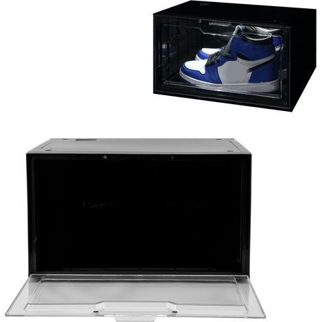 Boîte à chaussures transparente épaisse anti-poussière AJ, boîte de présentation pour baskets, boîte à chaussures magnétique LED activée par le son, boîte de rangement pour chaussures en PP, plusieurs (1/5)