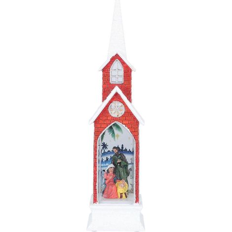Lampe décorative de Noël intérieure à vent (1 pièce), ornement pour église.-21x5.3cm-Red (1/3)