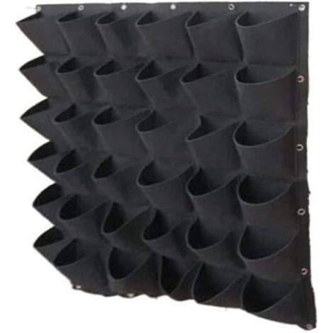 Grow bagWall Sac de Plante Poches Sacs de Plantation Jardinière Verticale Jardinière Suspendue en Feutre Sac de Plante Vertical Durable et respectueux de l'environnement - Noir 36 Poches (1/5)