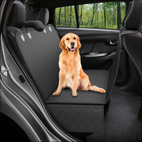 Housse de siège auto pour chiens - couverture imperméable pour chiens pour sièges arrière de voiture, avec protection latérale et fenêtre de visualisation - housse de protection universelle pour siège (1/5)