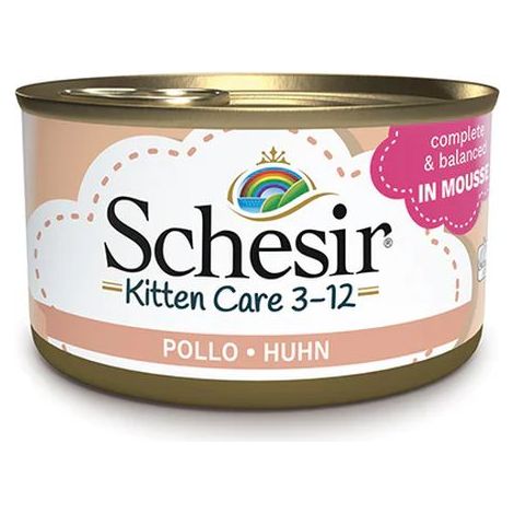 Schesir Gatto Kitten 3 - 12 mesi Mousse Lattina 85gr Pollo