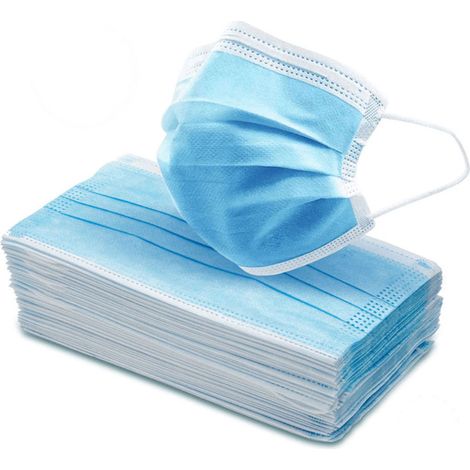 Mascarilla quirúrgica, azul, con banda elástica, tipo IIR, 50 uds.