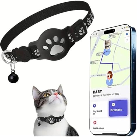 Collier de Suivi pour Chat, traqueur GPS en Temps réel, sans Frais mensuels, Joli traqueur pour Petits Chats, Chiens, Animaux domestiques, Suivi en Temps réel dans Le Monde Entier, Fonctionne avec