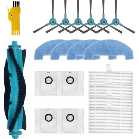 Kit d'accessoires pour Conga 2499 Ultra Home Advanced Conga 2499 Ultra X-Treme Robot Aspirateur 19 Packs 1 Brosse principale, 4 Filtres, 6 Brosses latérales, 4 Serpillières, 4 Sacs (1/5)