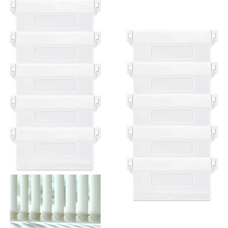 10 Pièces Blanc Poids Aveugles Verticaux 89mm Poids pour Stores Verticaux Plaque de Lestage pour Store Californien Poids de Store Vertical Lattes (1/5)