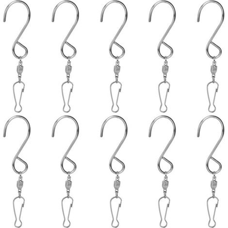 10 Crochets Tournants en Spirale Acier Inoxydable 360° pour Suspension - Lot de 10 Pièces (1/5)