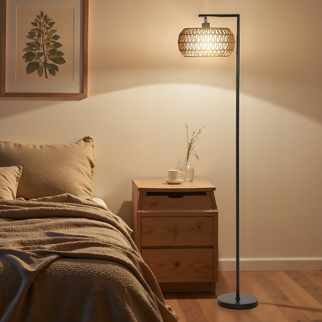 Böhmische Doppelwand-Stehlampe mit Schirm, 3 Farbtemperaturen, einstellbarer Helligkeit und Fernbedienung