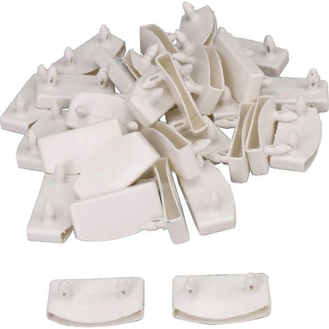 30 embouts de fixation blancs en plastique pour lattes de sommier, longueur intérieure 55 mm. (1/5)