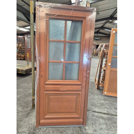 [jamais Utilise]porte D'entrée Bois Vitrée, Canaries 5, H215 X L90 Cm Côte Tableau P.droit (e) Gd Menuiseries