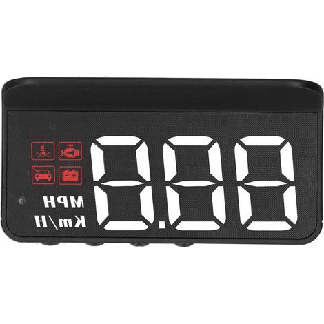 OBD2 HUD Affichage tête haute Projecteur pare-brise Jauge multifonction Alarme Rappel de fatigue au volant (1/5)