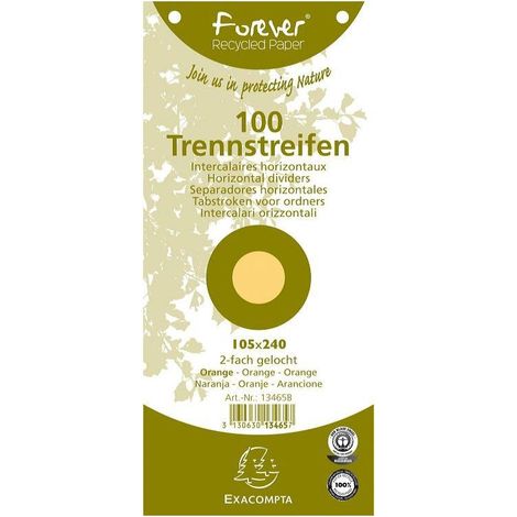 Exacompta 13465B Trennblatt Orange 100 Stück(e)